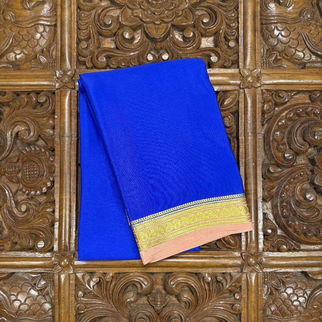 Blue Mysore Crepe Silk Saree