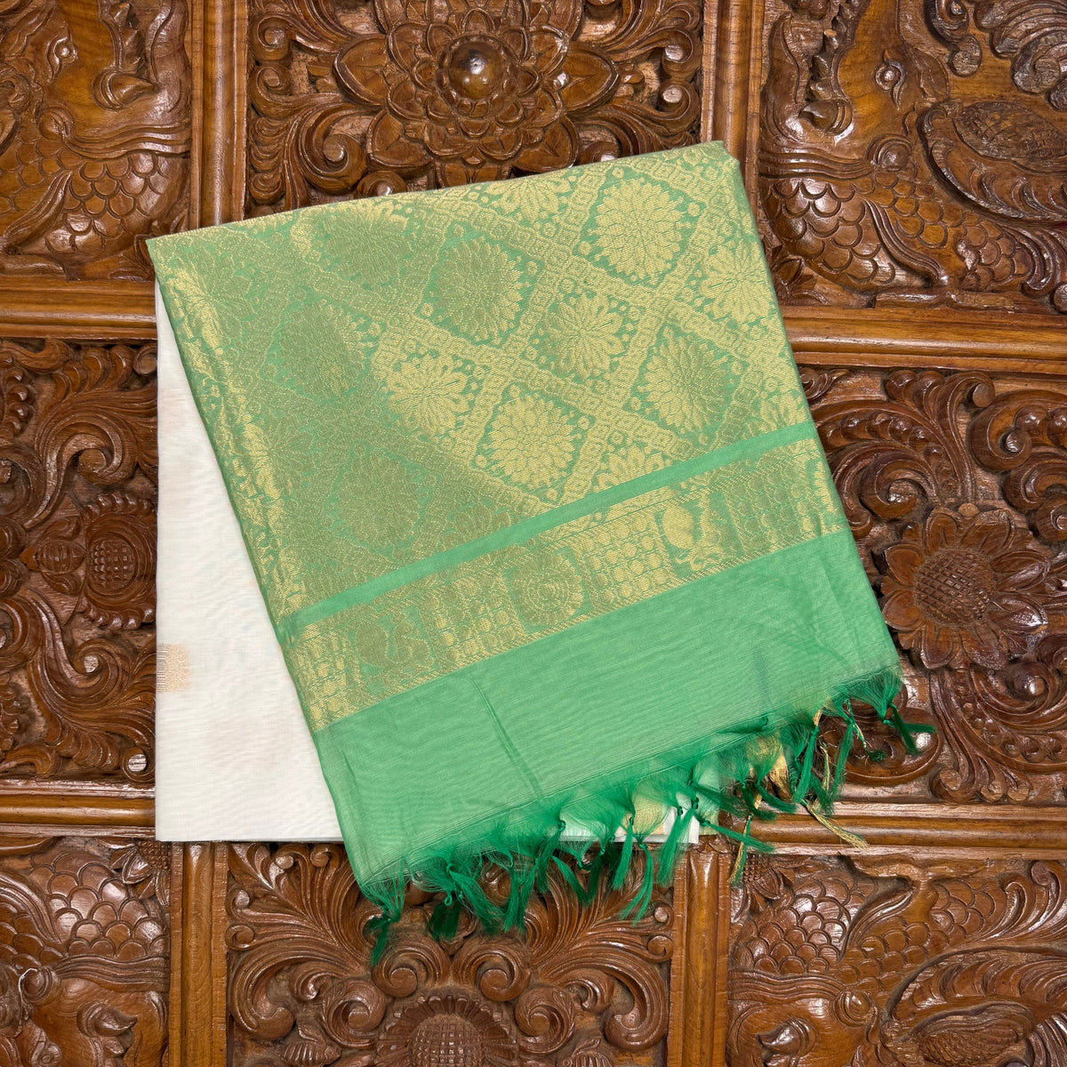 Green Silk Cotton Saree
