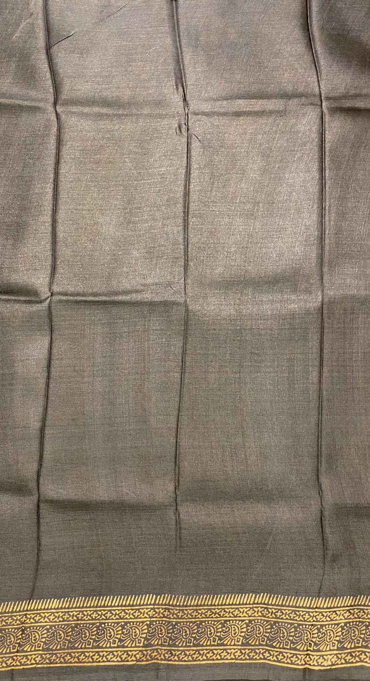 Grey Tussar Silk Saree