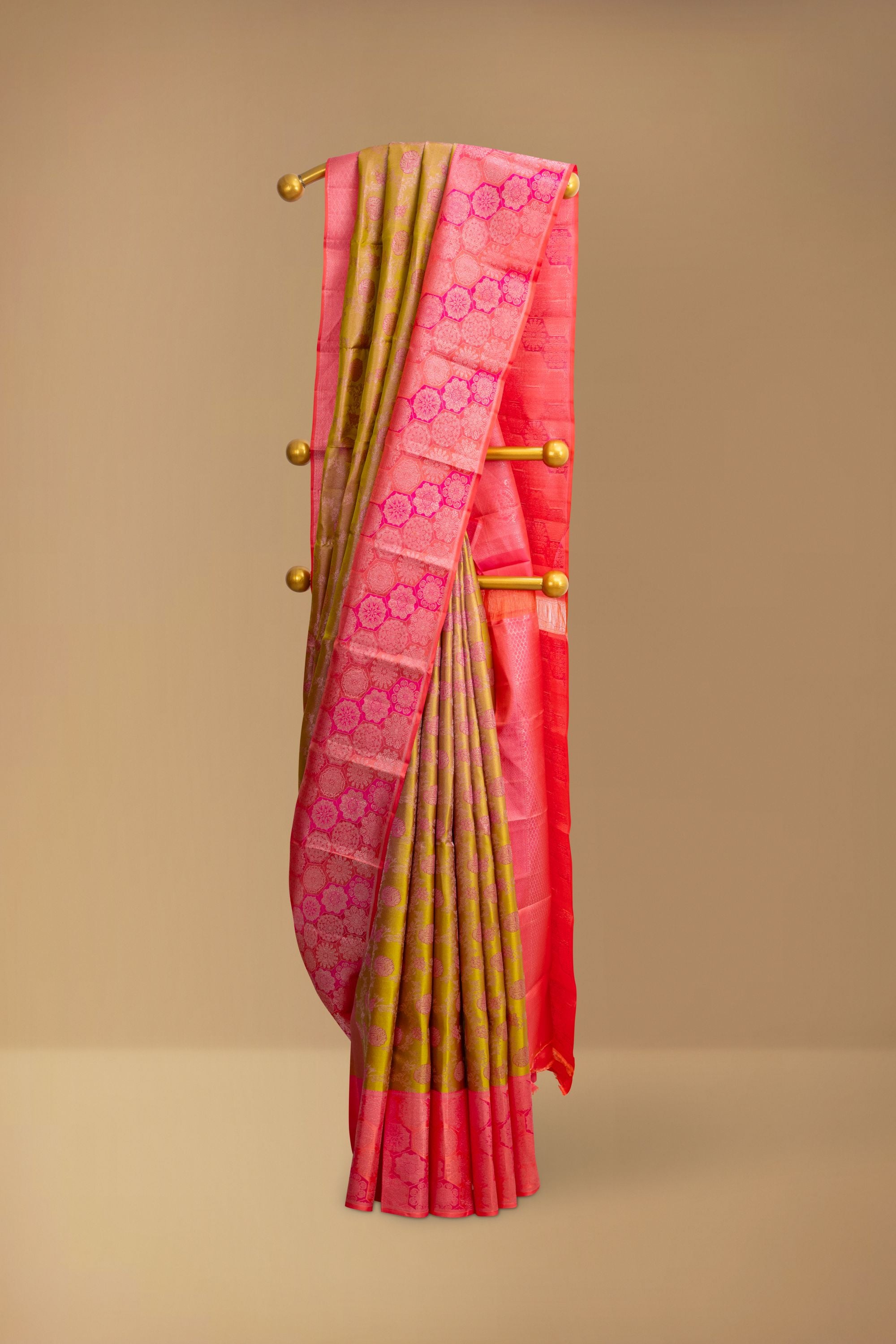Two-toned Green Pure Silk Kanjivaram Saree
