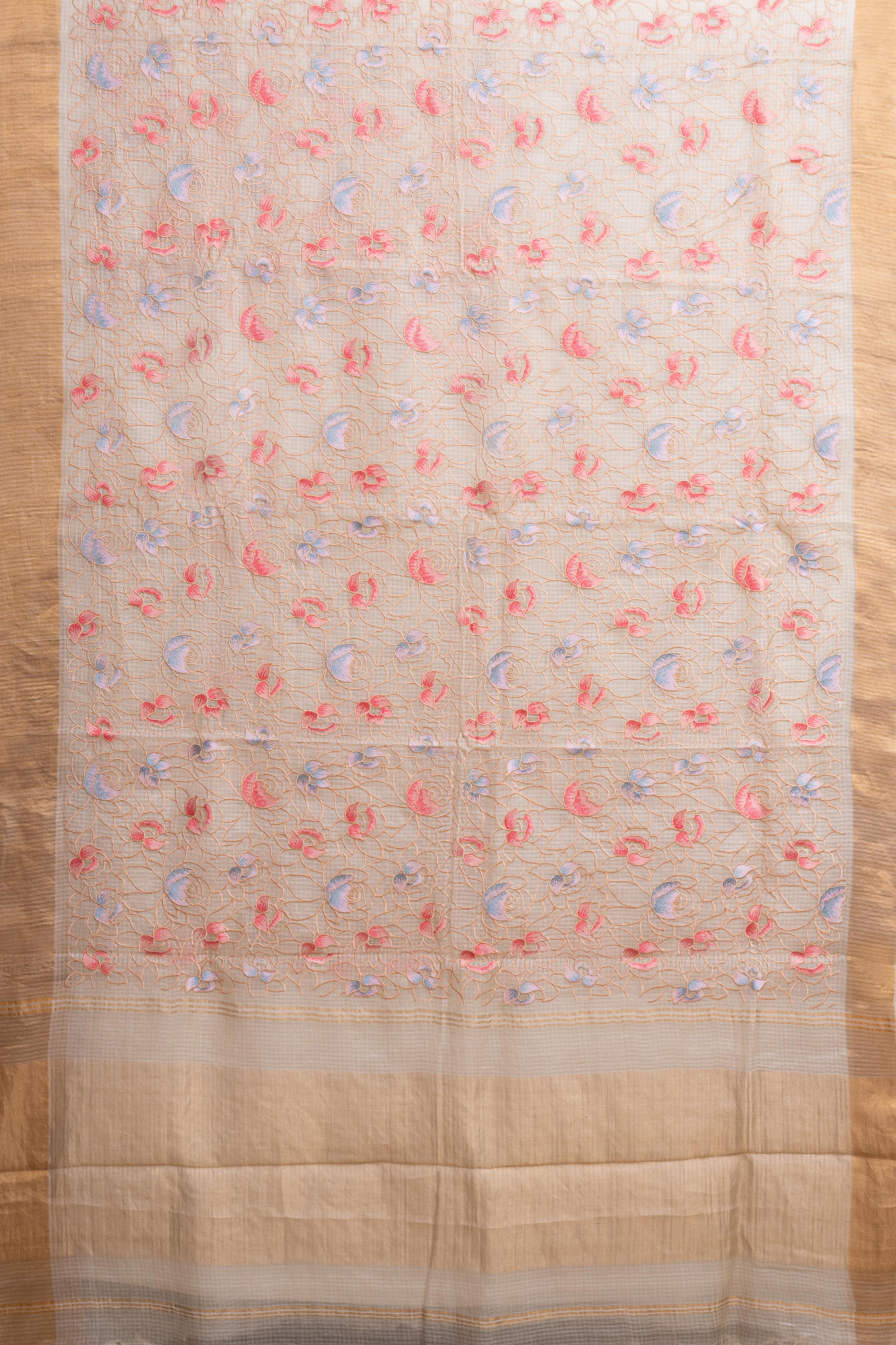 Embroidered Sandal Kota Silk Saree