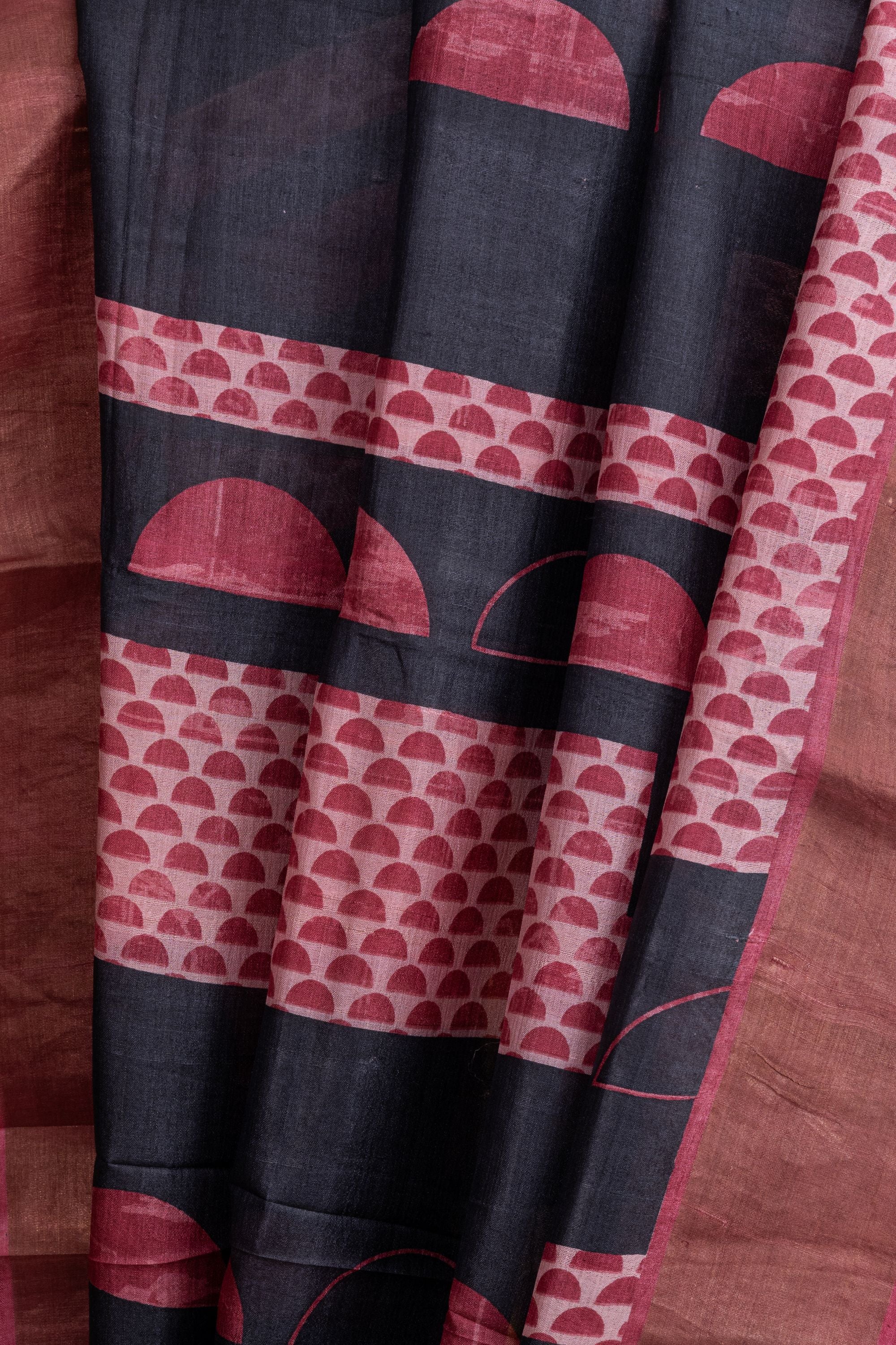 Myil by Kumaran Silks Printed Pink Tussar Silk Saree
