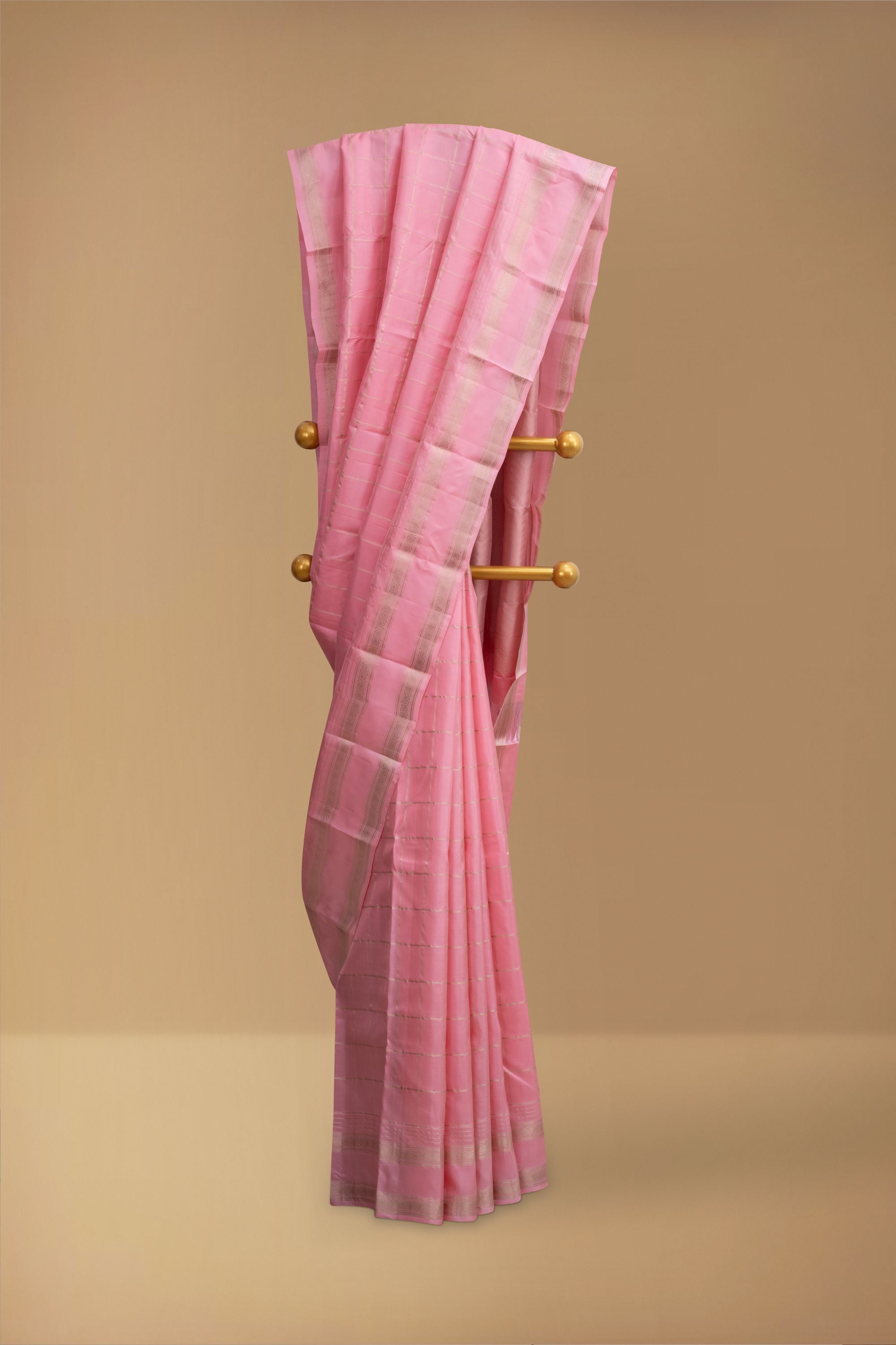 Light Pink Pure Silk Kanjivaram Saree