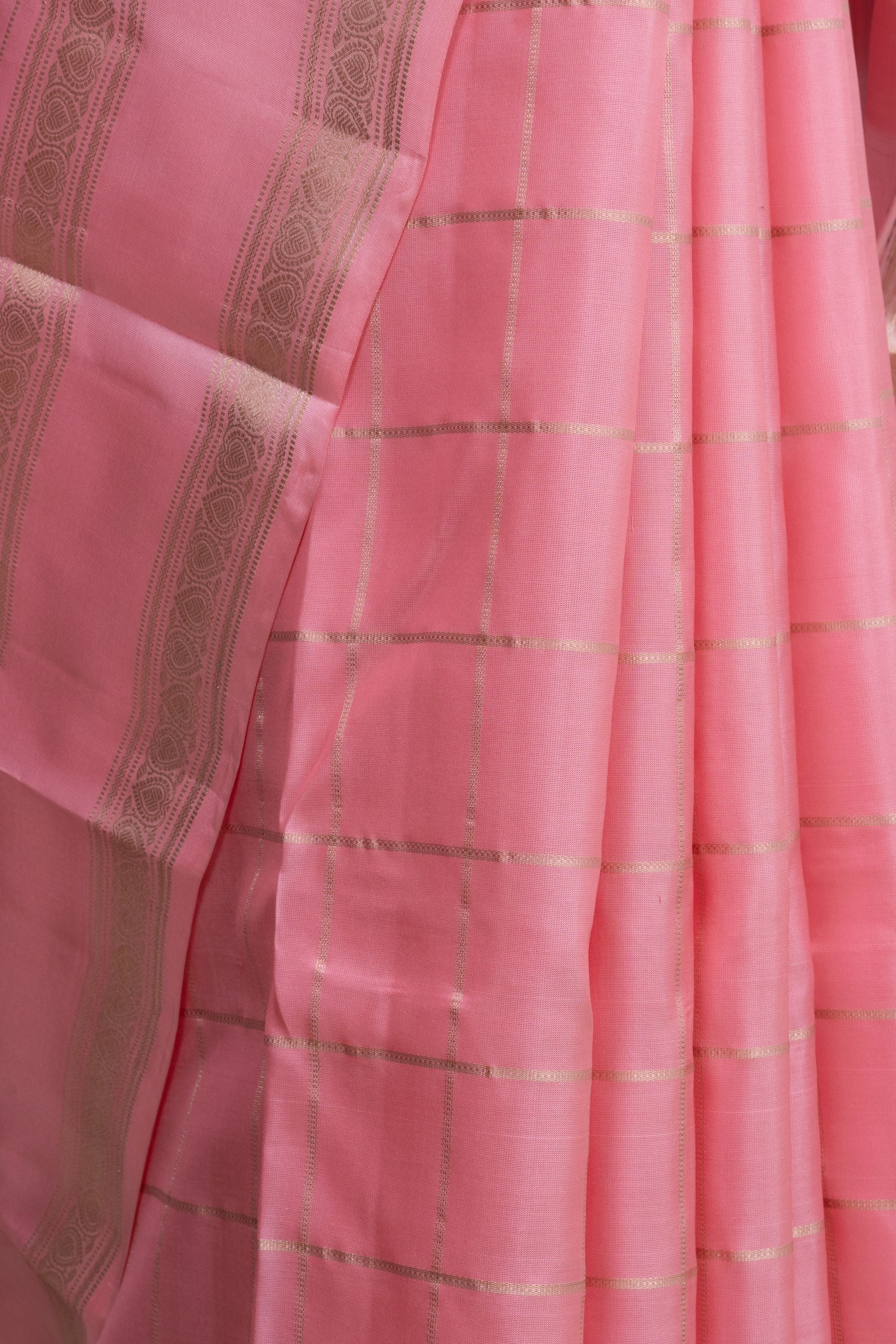 Light Pink Pure Silk Kanjivaram Saree