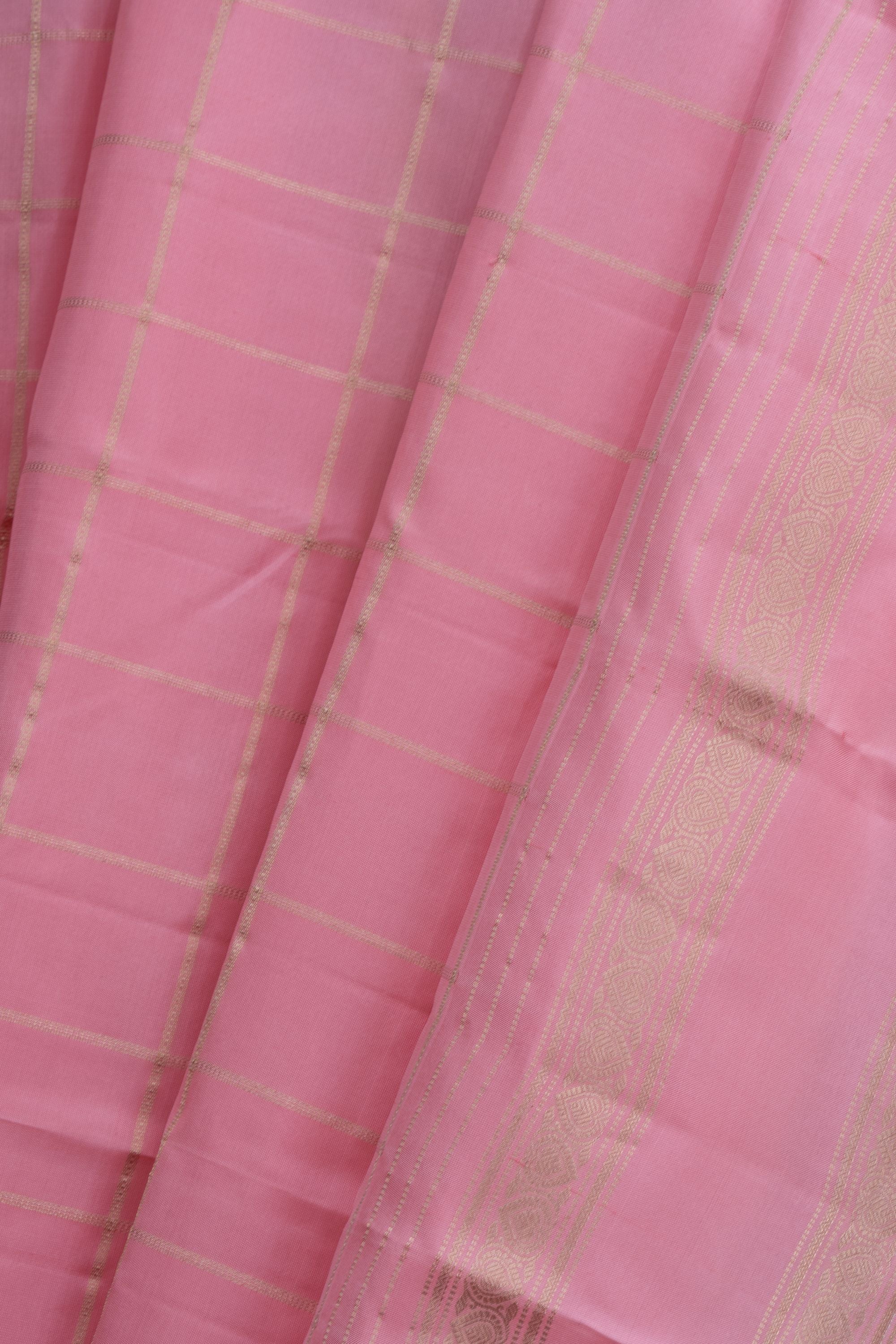 Light Pink Pure Silk Kanjivaram Saree
