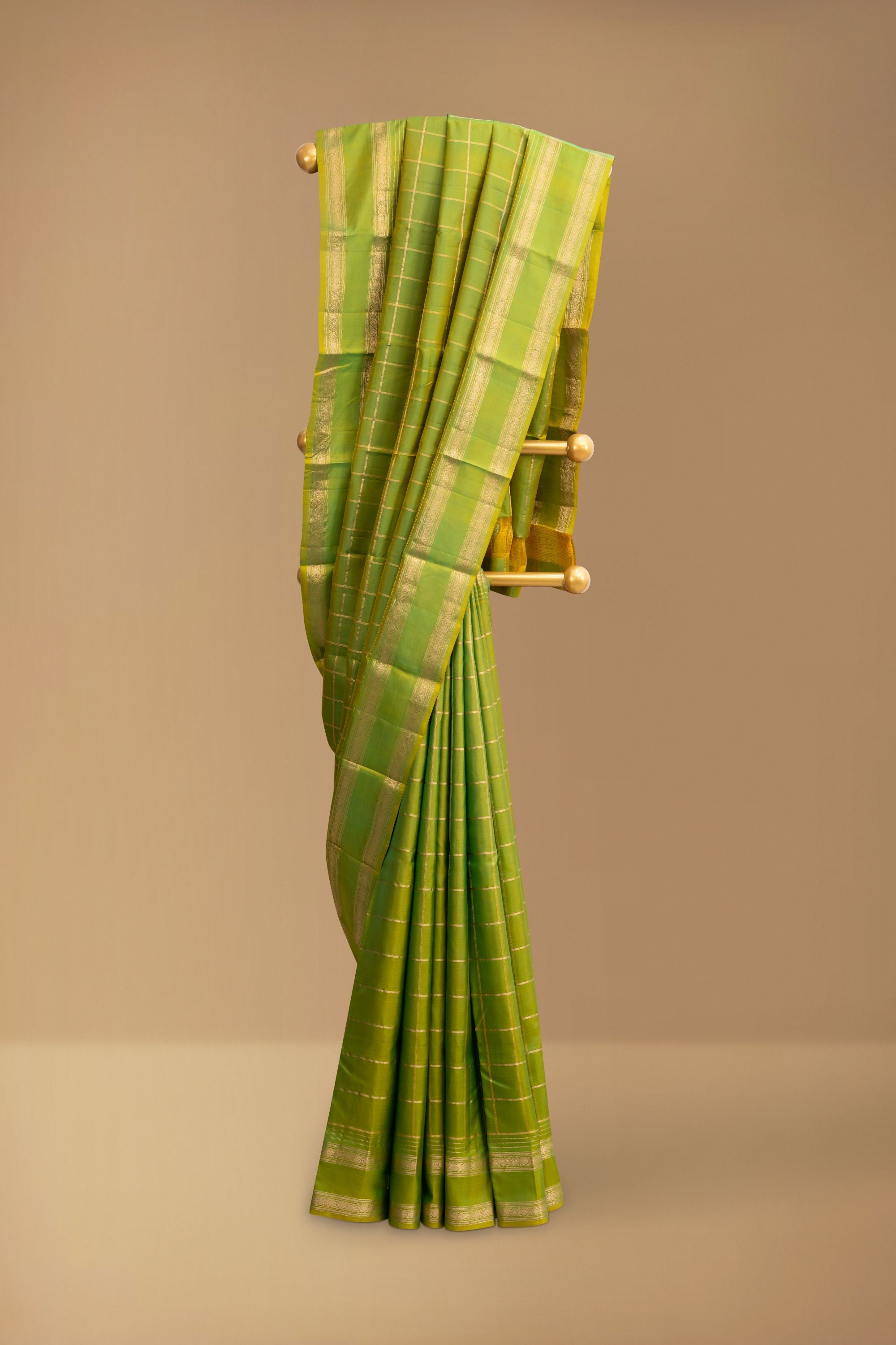 Two-Toned Green Pure Silk Kanjivaram Saree