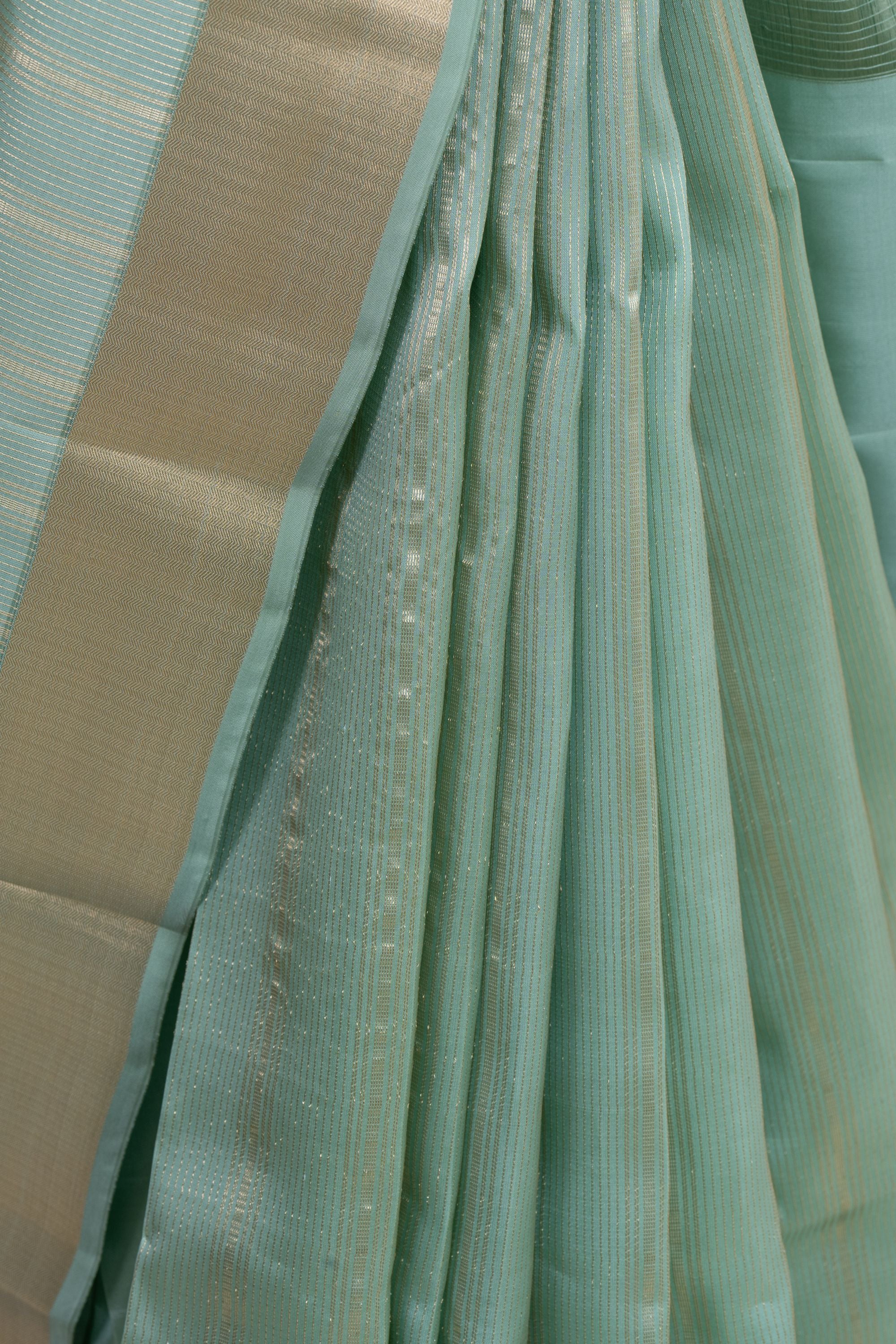 Light Teal Blue Pure Silk Kanjivaram Saree