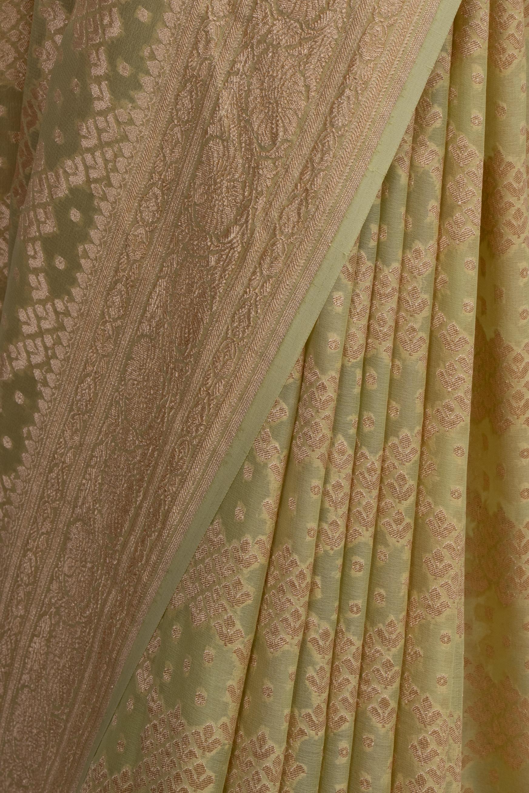 Cardamom Green Khaddi Georgette Saree