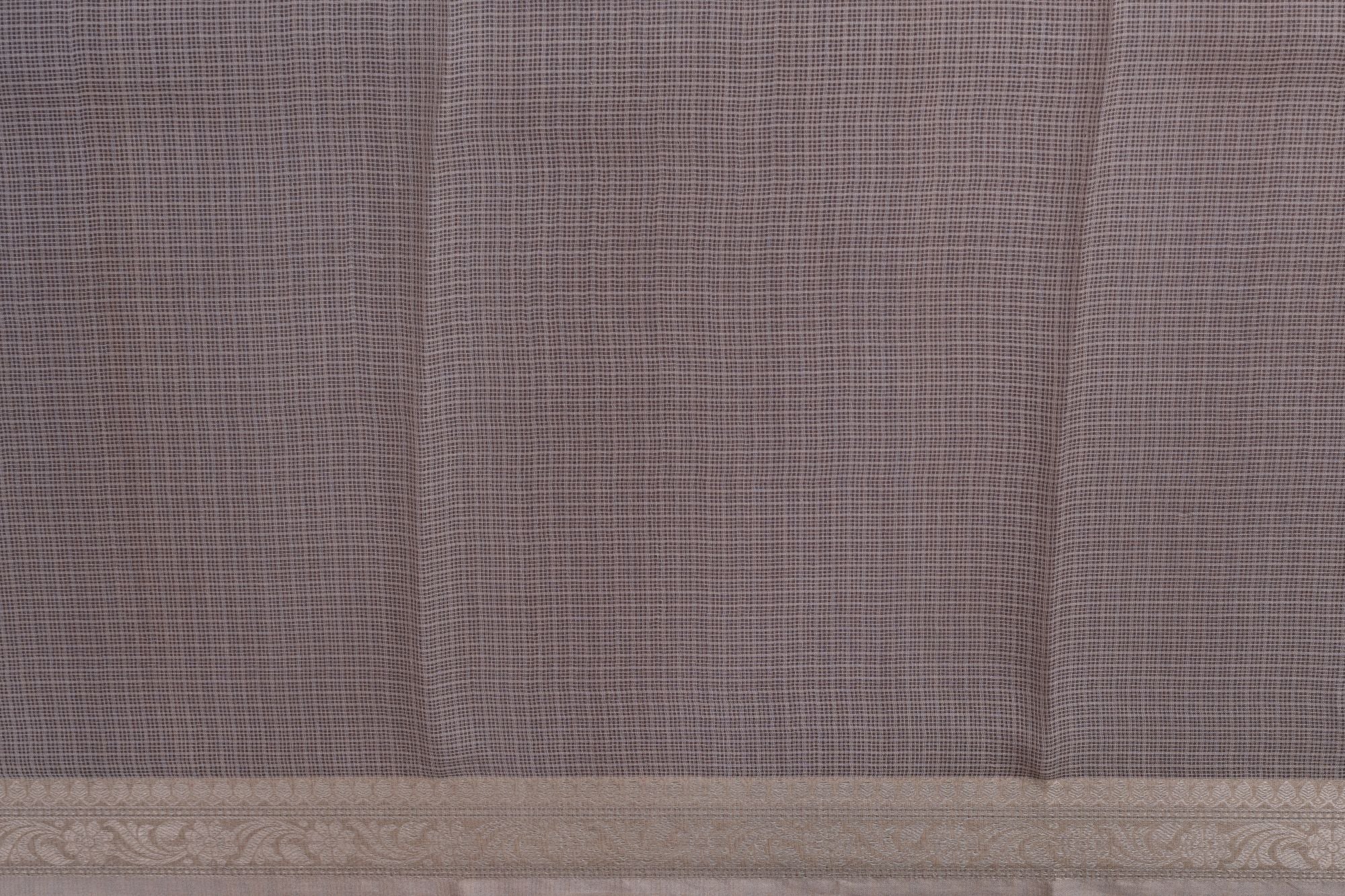 Printed Peach Kota Silk Saree
