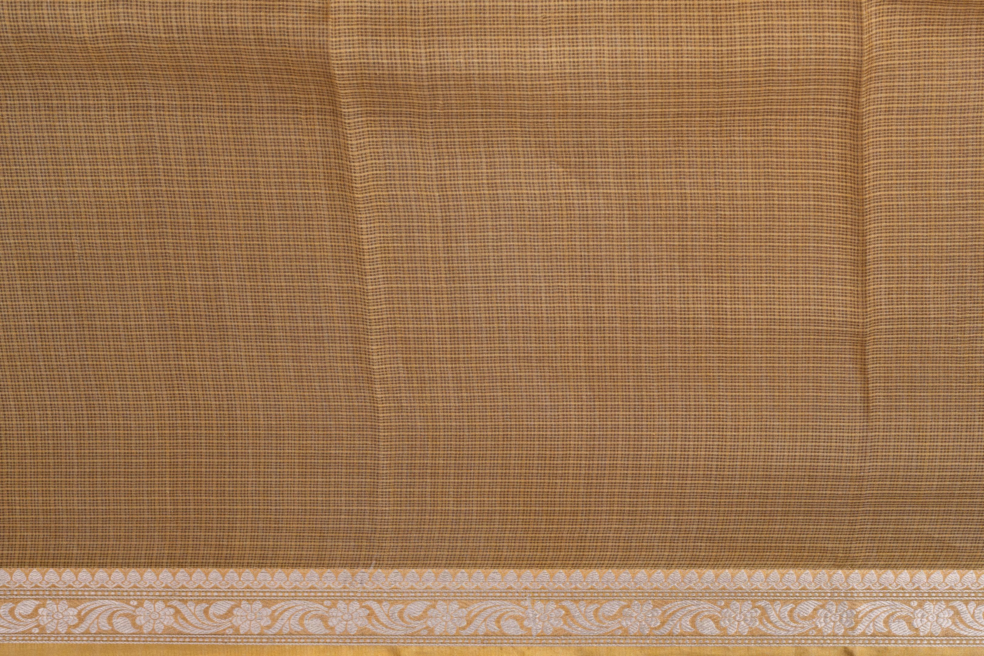 Printed Mustard Yellow Kota Silk Saree