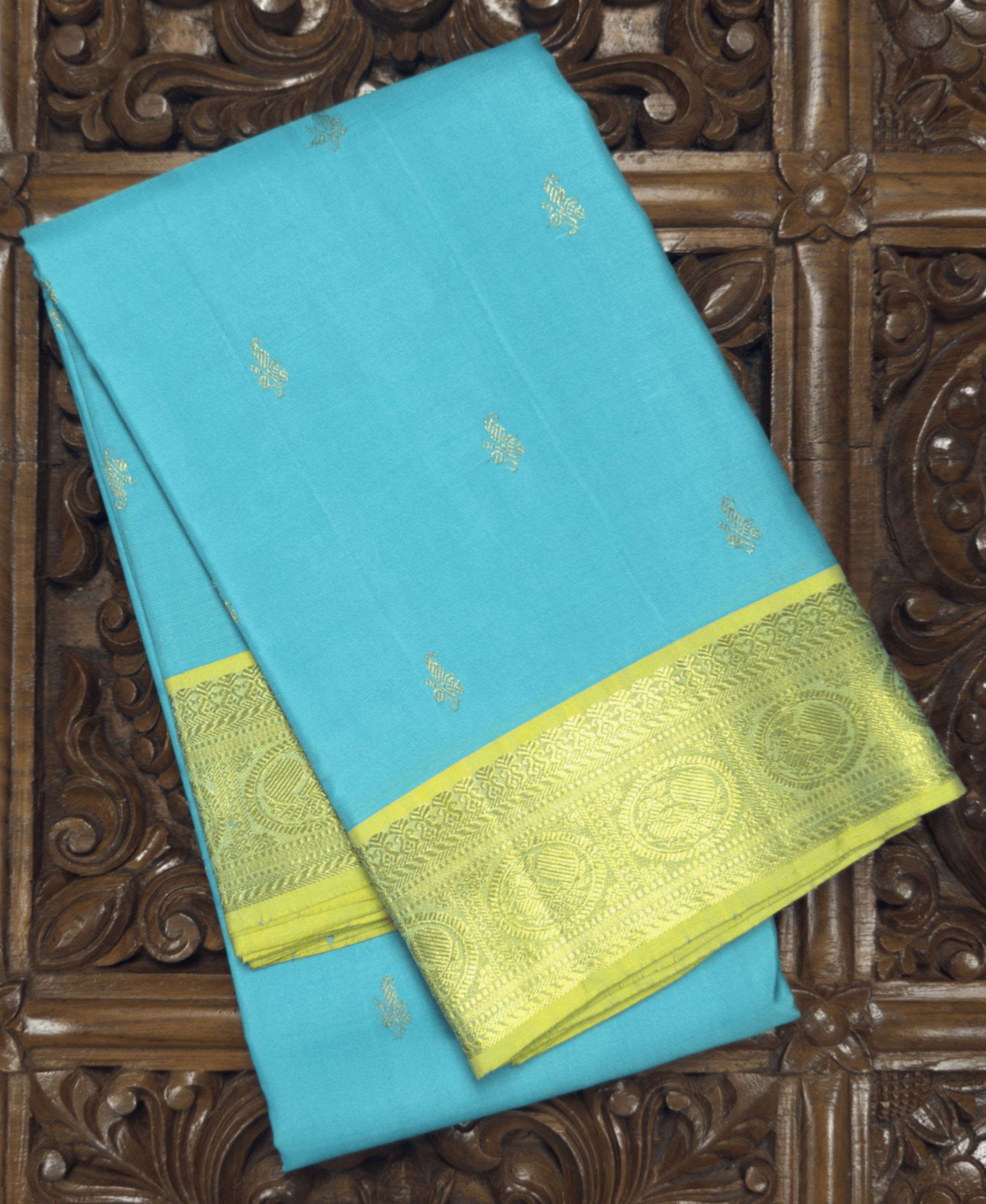 Sky Blue Pure Silk Kanjivaram Saree