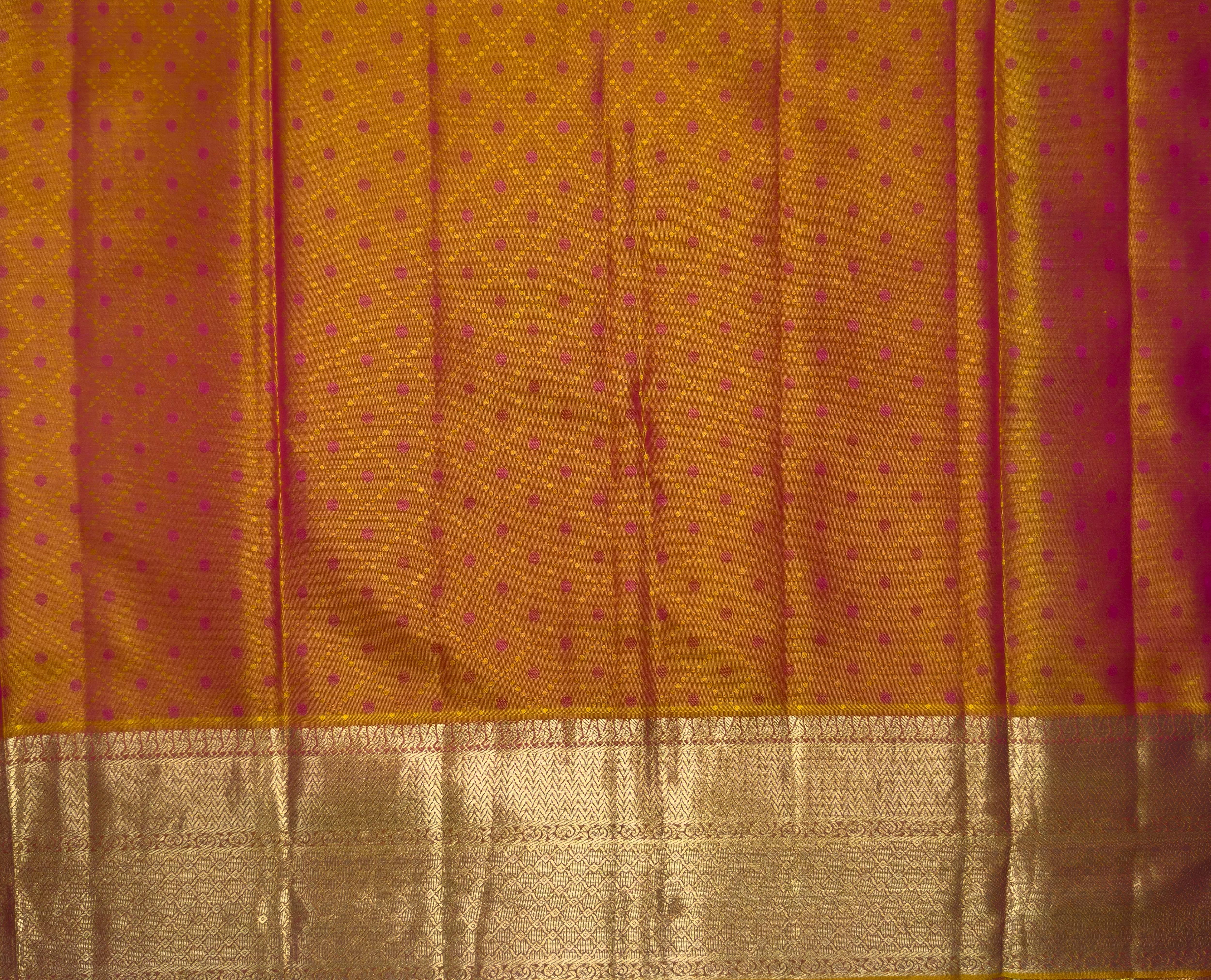 Sunset Yellow Pure Silk Kanjivaram Saree
