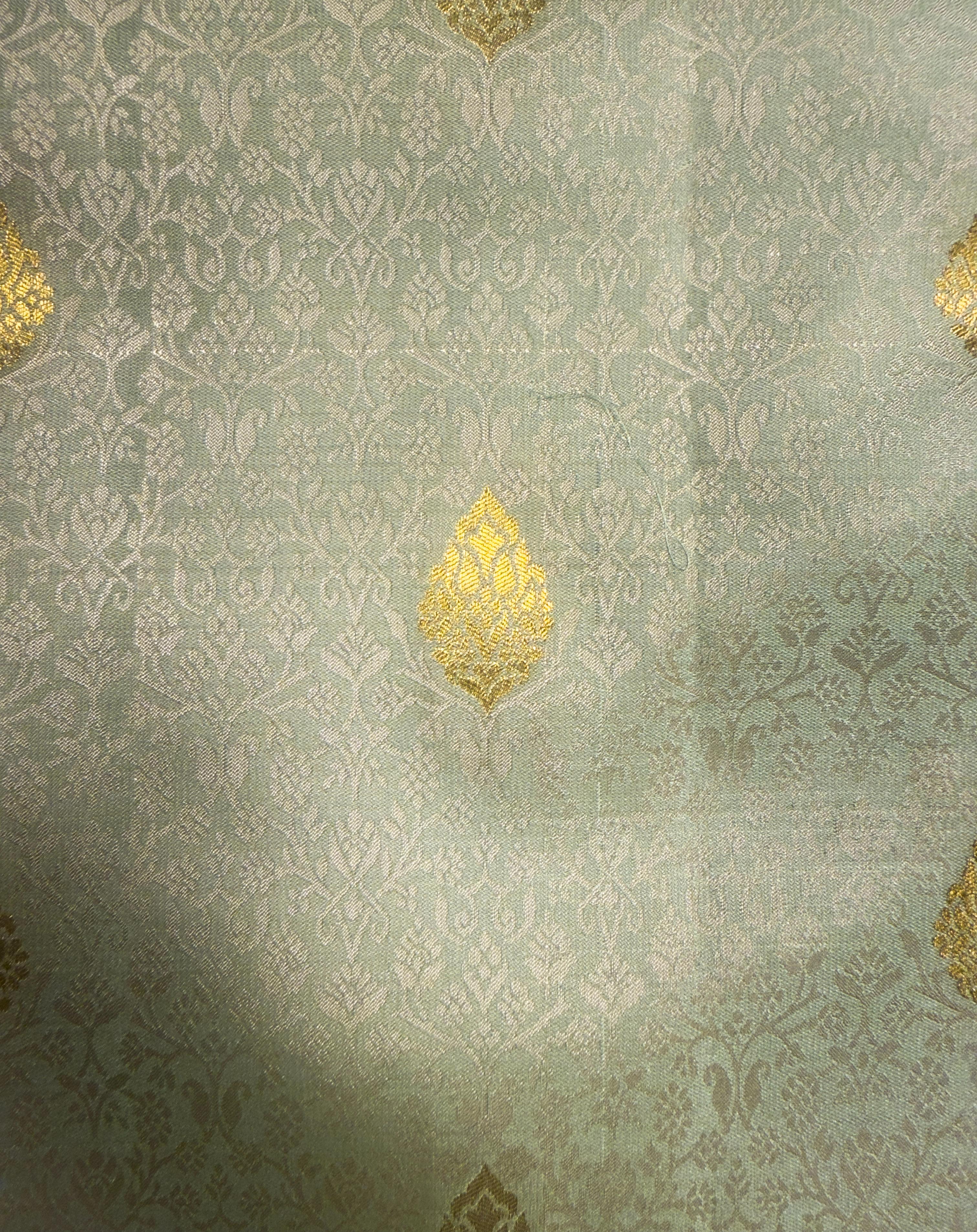 Mint Candy Green Pure Silk Kanjivaram Saree