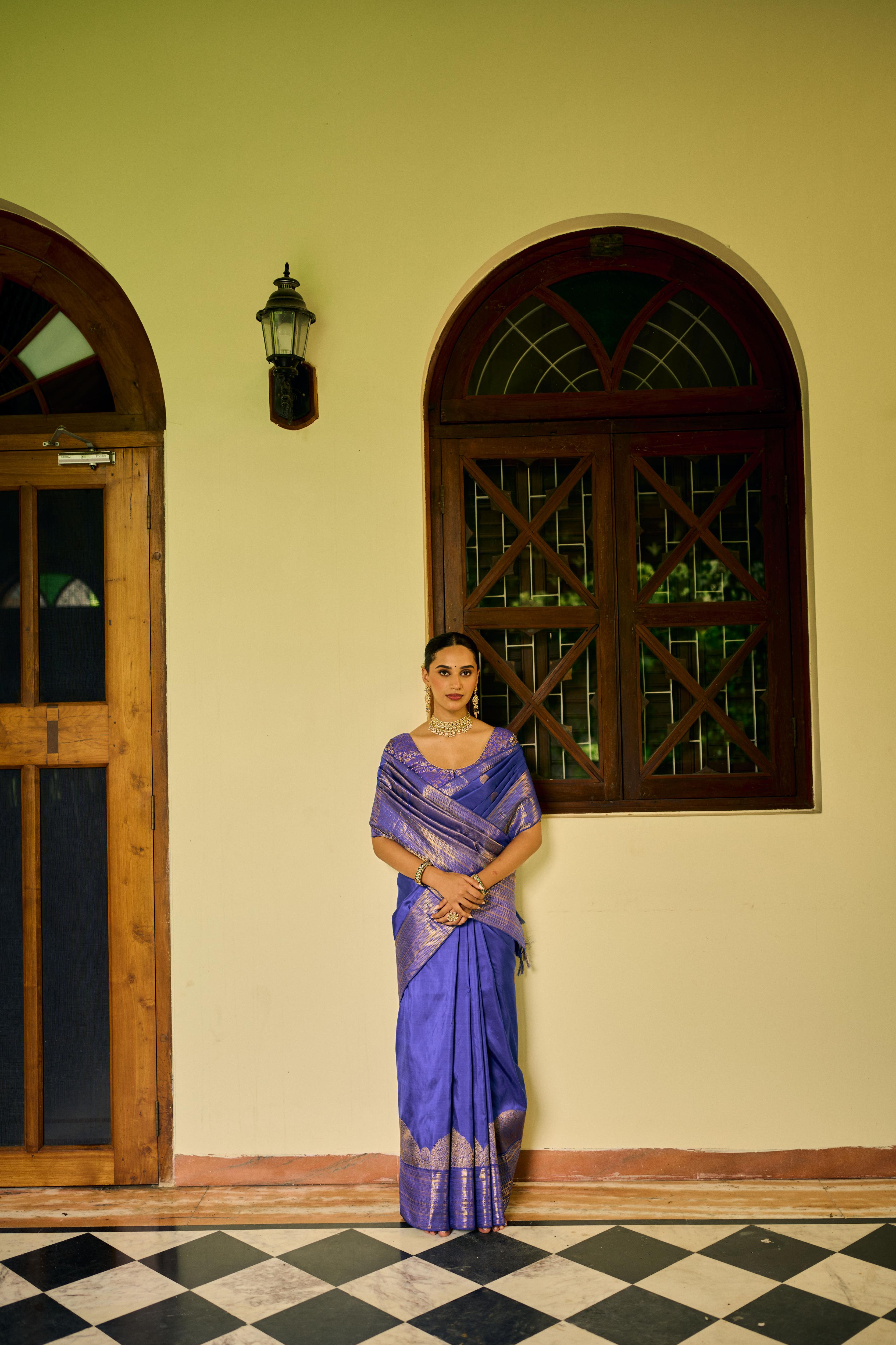 Royal Blue Pure Zari Pure Silk Kanjivaram Saree