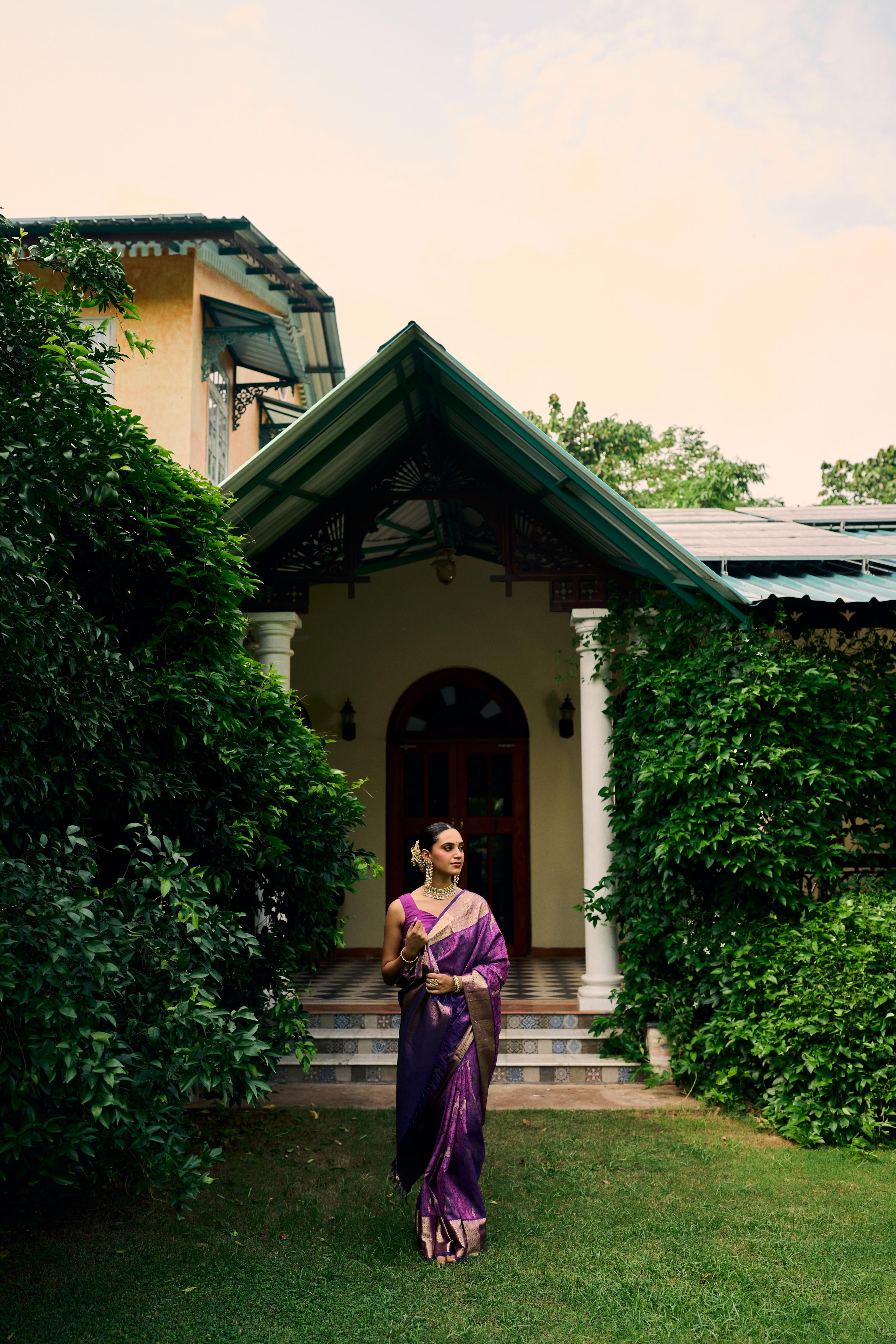 Purple Pure Silk Kanjivaram Saree