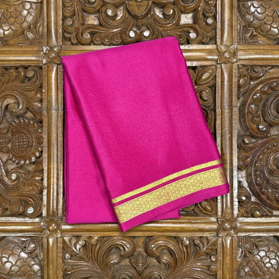 Pink Mysore Crepe Silk Saree