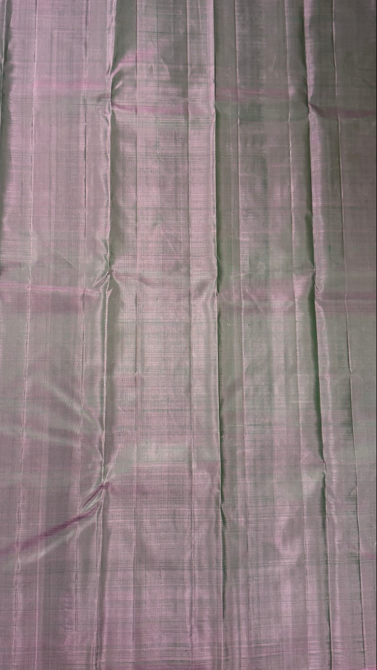 Dual Shaded Lilac-Green Pure Silk Kanjivaram Saree