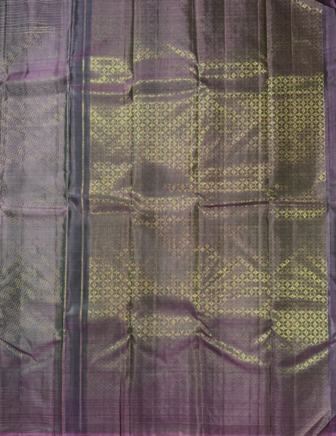 Dual Shaded Lilac-Green Pure Silk Kanjivaram Saree