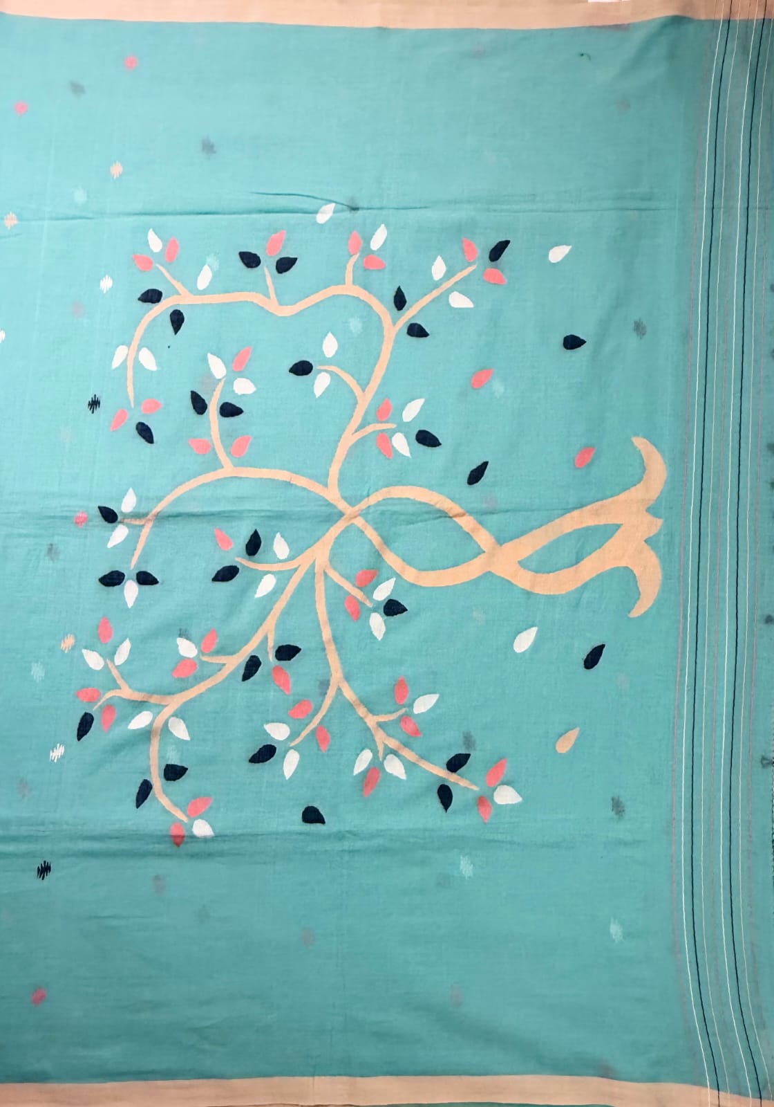 Blue Malmal Cotton Saree