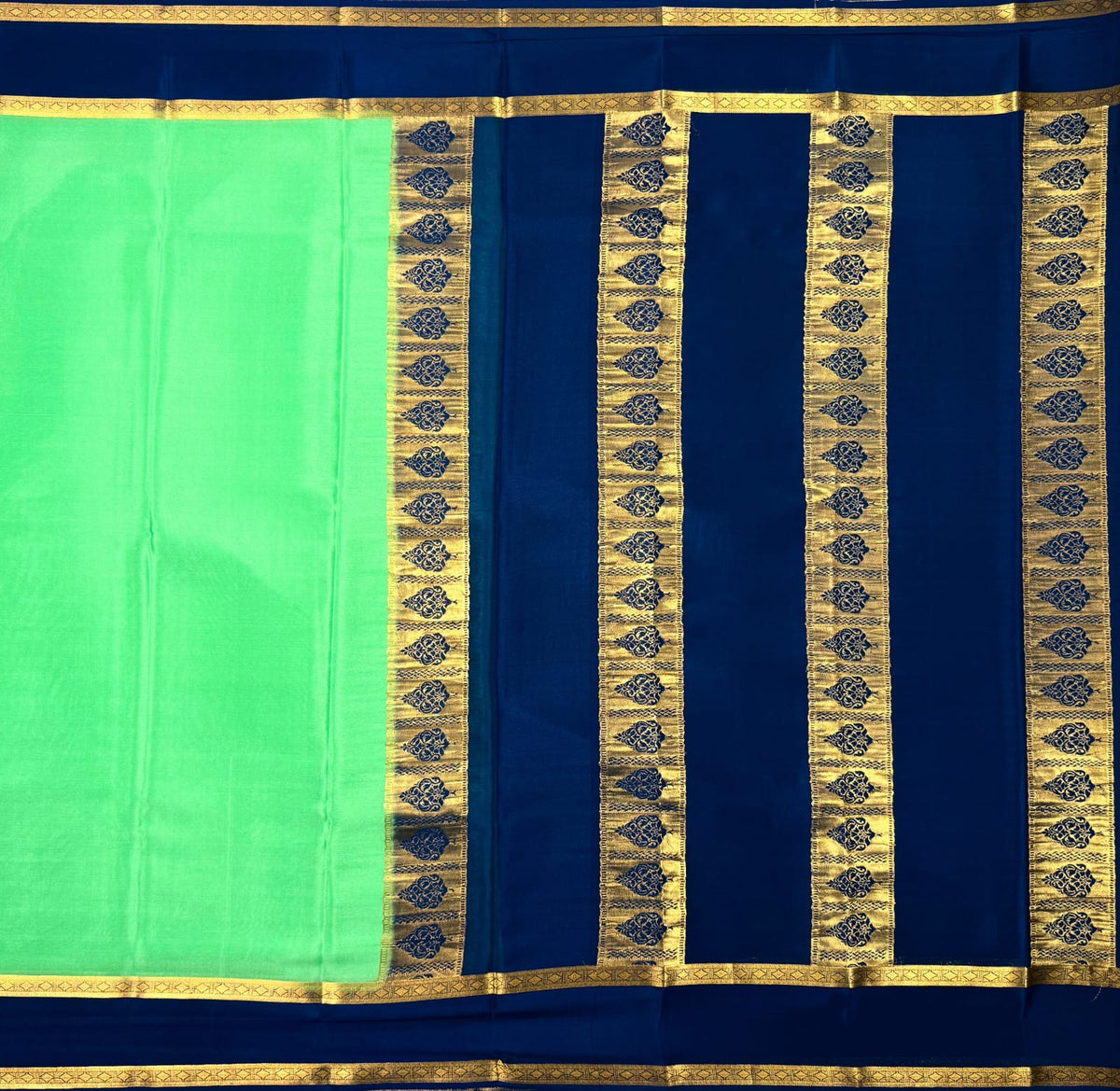 Green Mysore Crepe Silk Saree