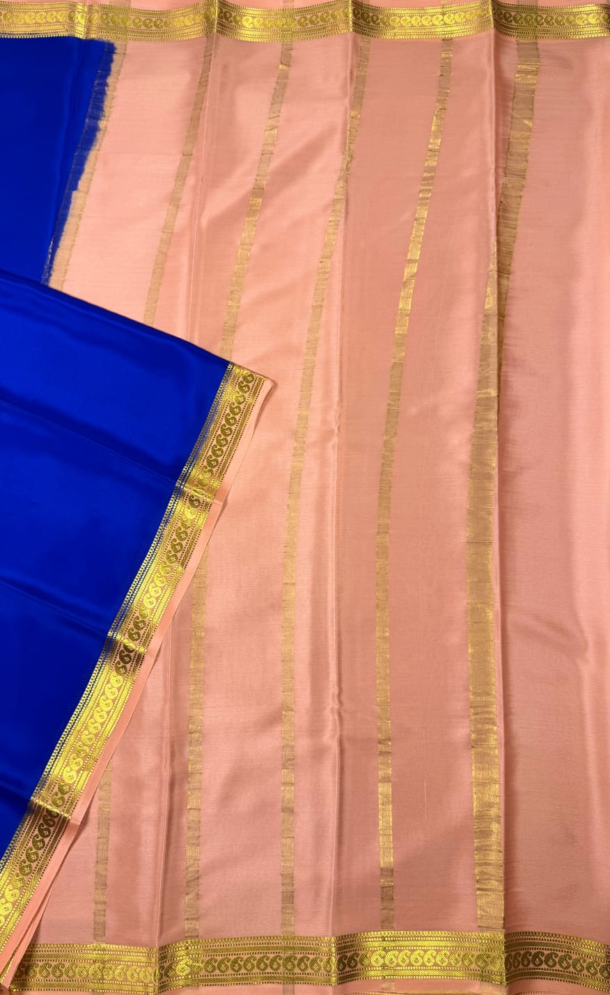 Blue Mysore Crepe Silk Saree