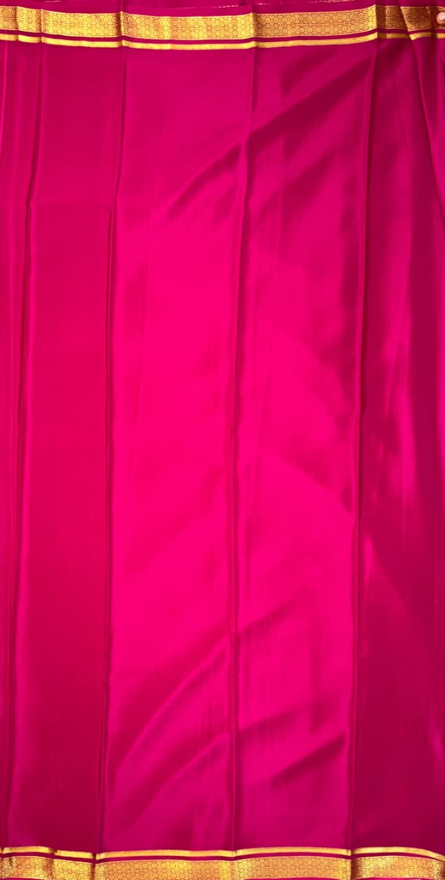 Pink Mysore Crepe Silk Saree