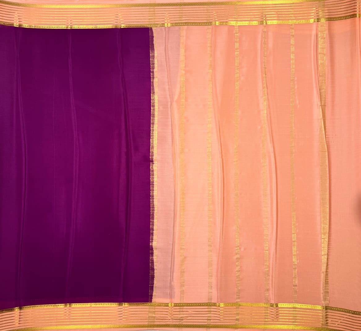 Purple Mysore Crepe Saree
