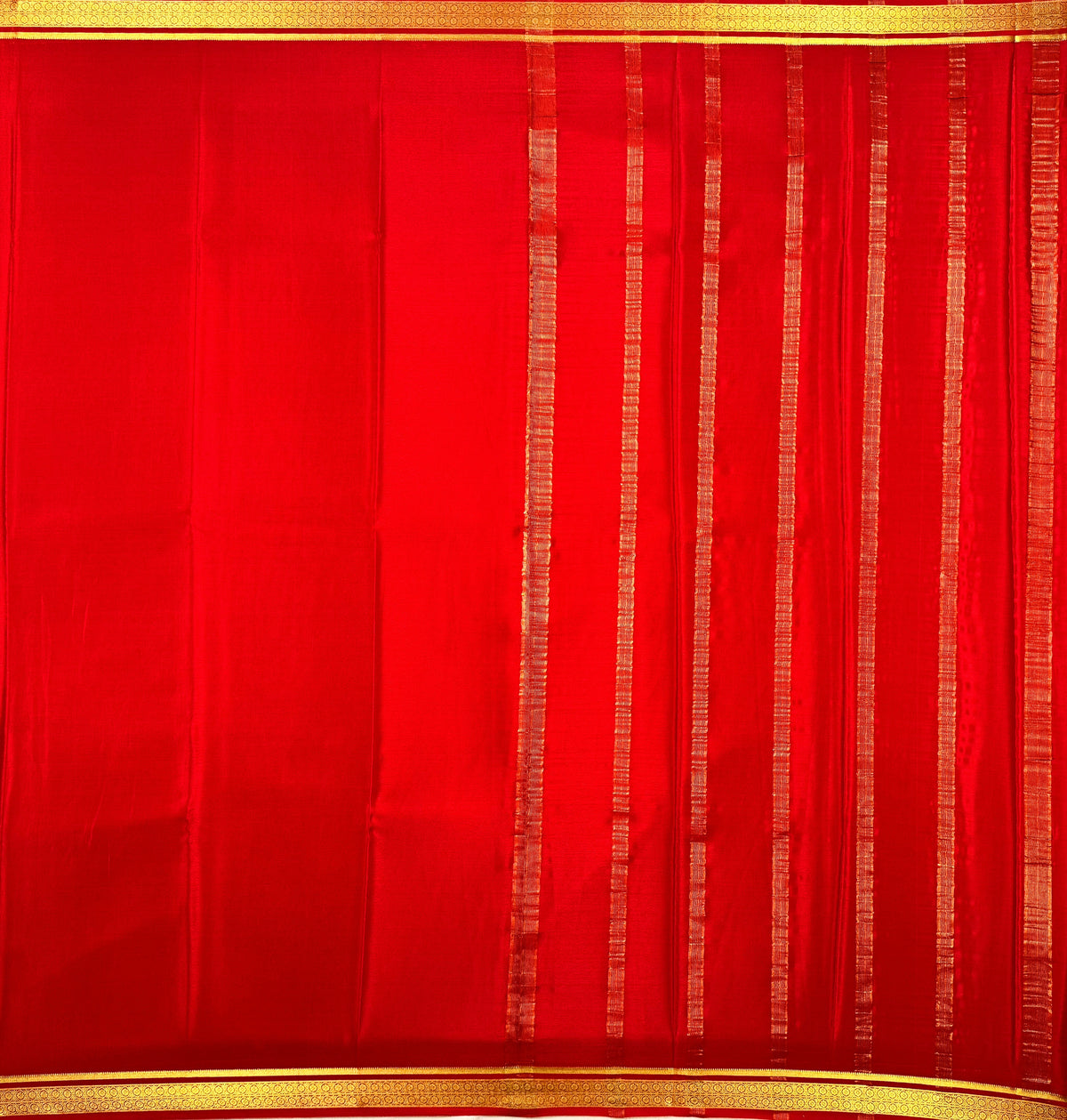 Red Mysore Crepe Silk  Saree