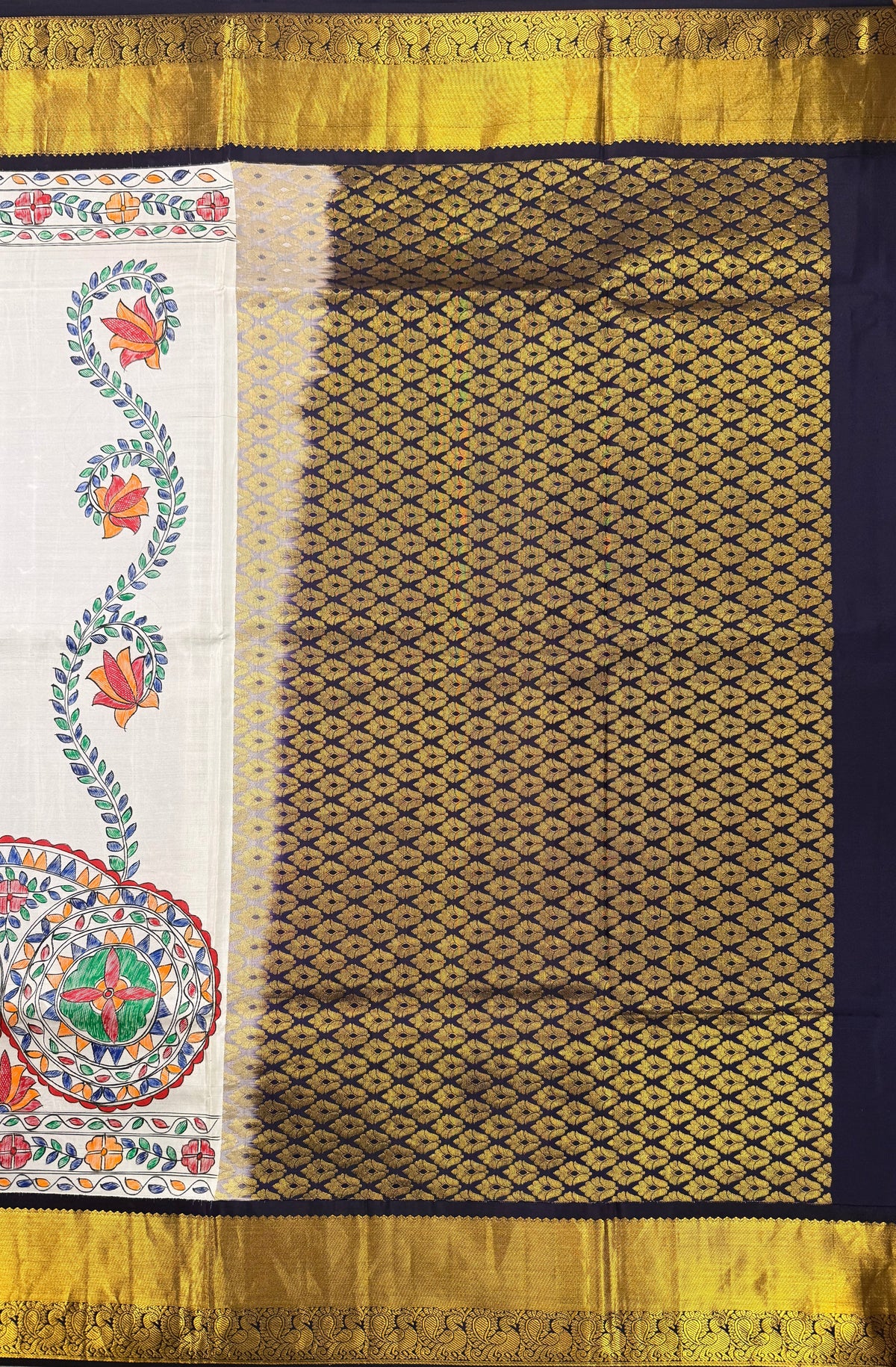 White Pure Silk Kanjivaram Saree