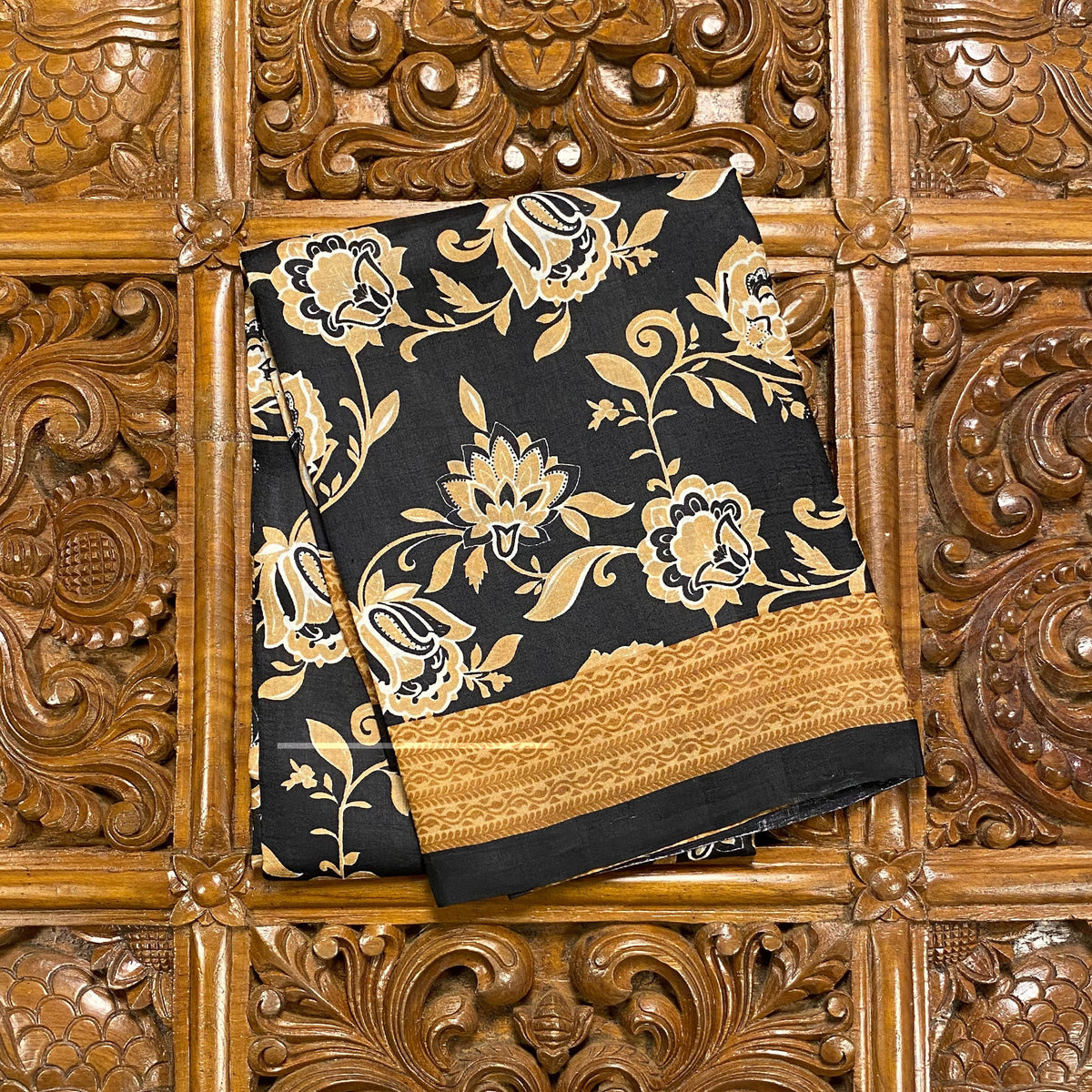 Black Tussar Silk Saree
