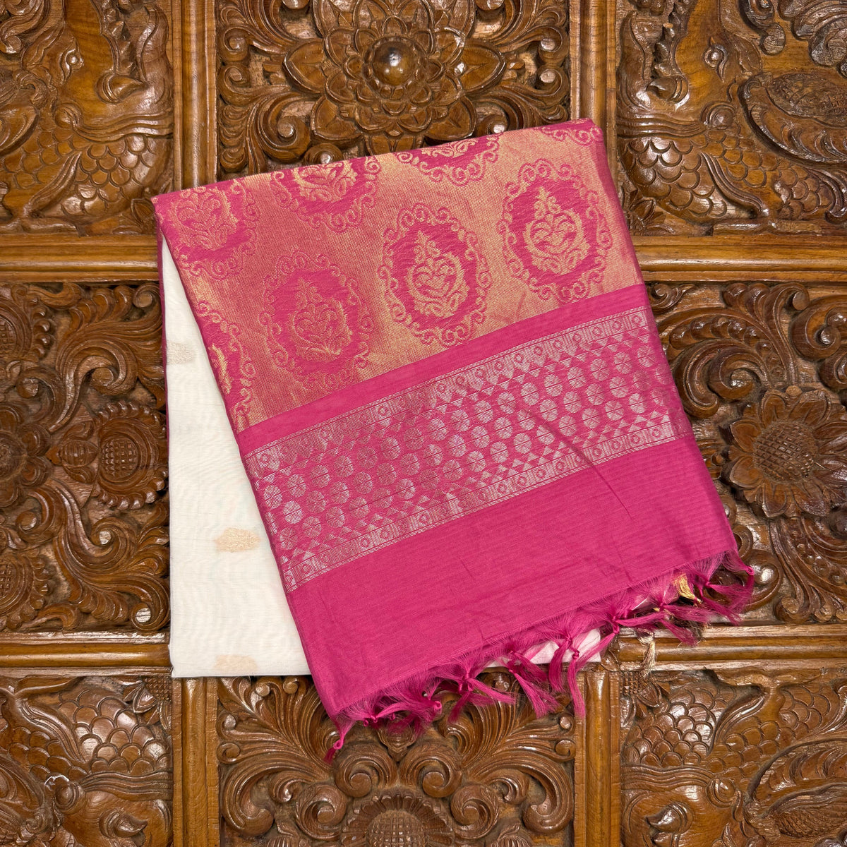 Pink Silk Cotton Saree