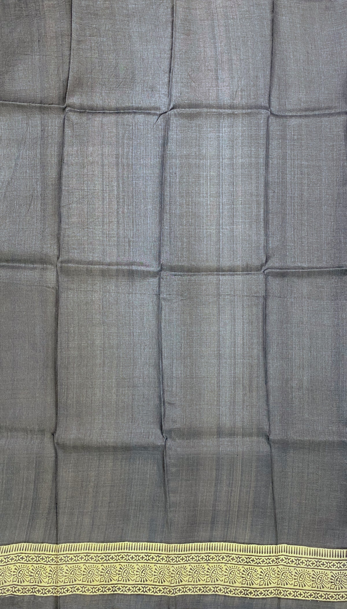 Beige Tussar Silk Saree