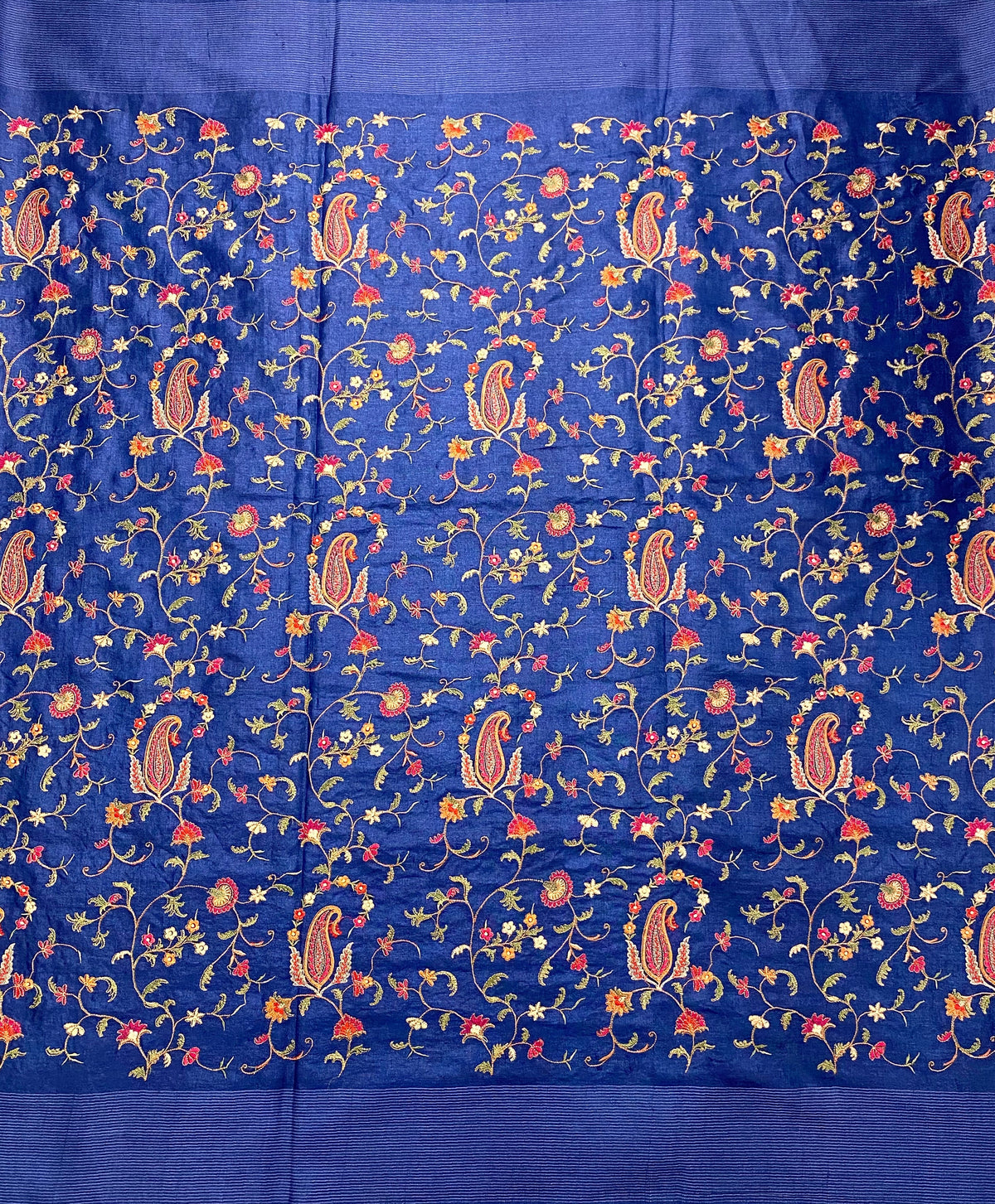Blue Tussar Silk Saree